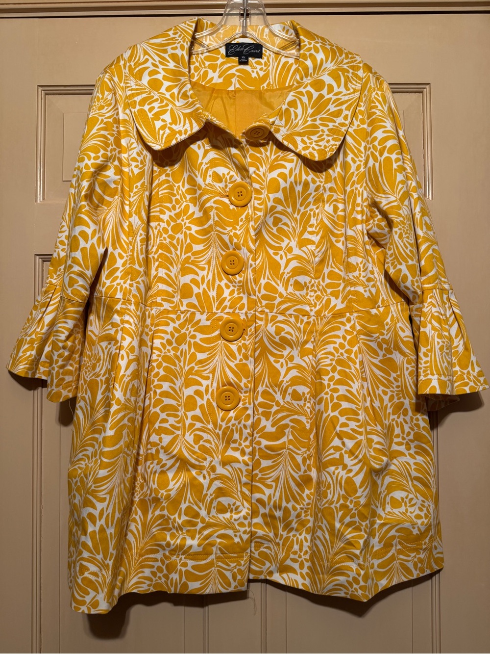Eden Court Yellow Printed Women's Coat